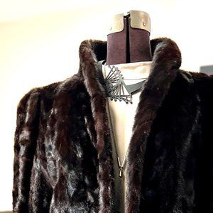 Black Diamond Herringbone Custom Mink Coat - 48" of Absolute Beauty!